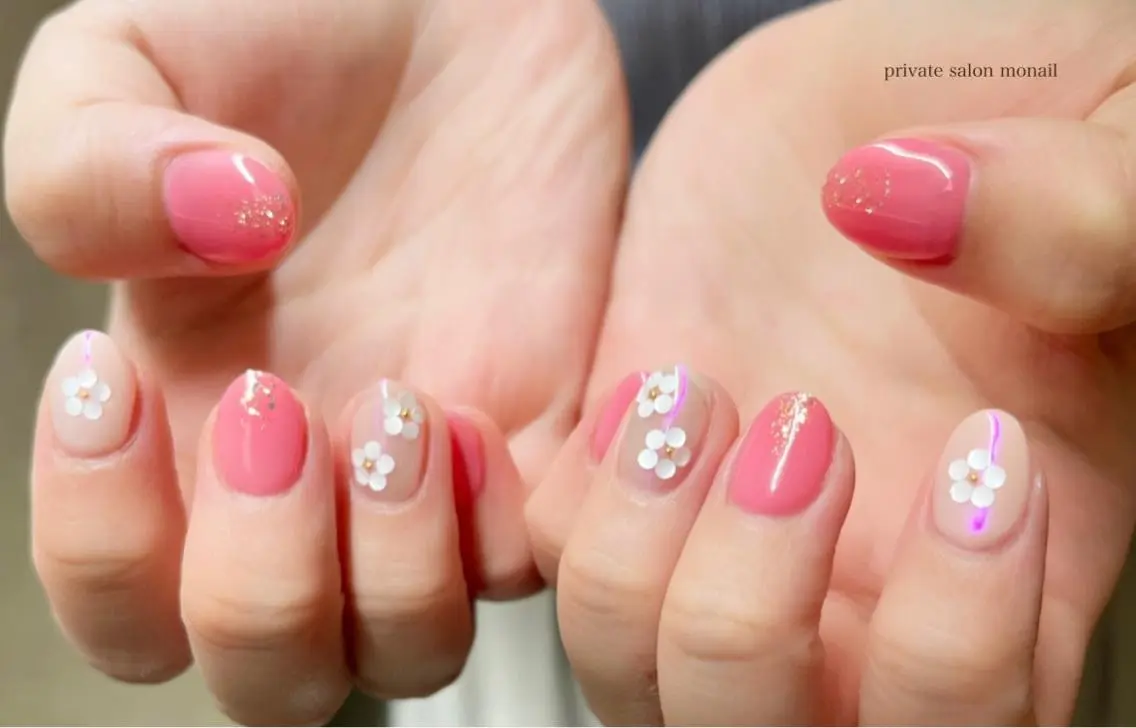 ネイル 春ネイル ハンドネイル nail salon monailのネイルデザイン