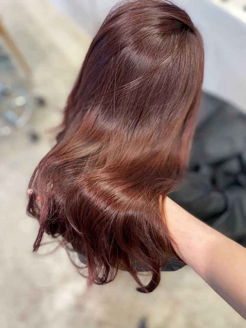 ロング カラー カット ヘアカラー トリートメント Saki/レイヤー/ 柔色カラー/顔まわりのヘアスタイル