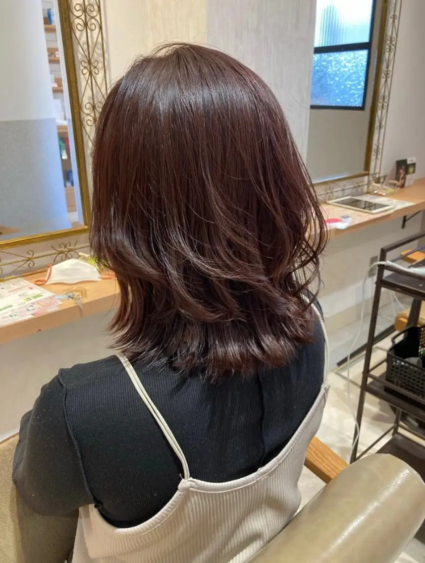 ミディアム カラー ツヤカラー3850 まいのヘアスタイル