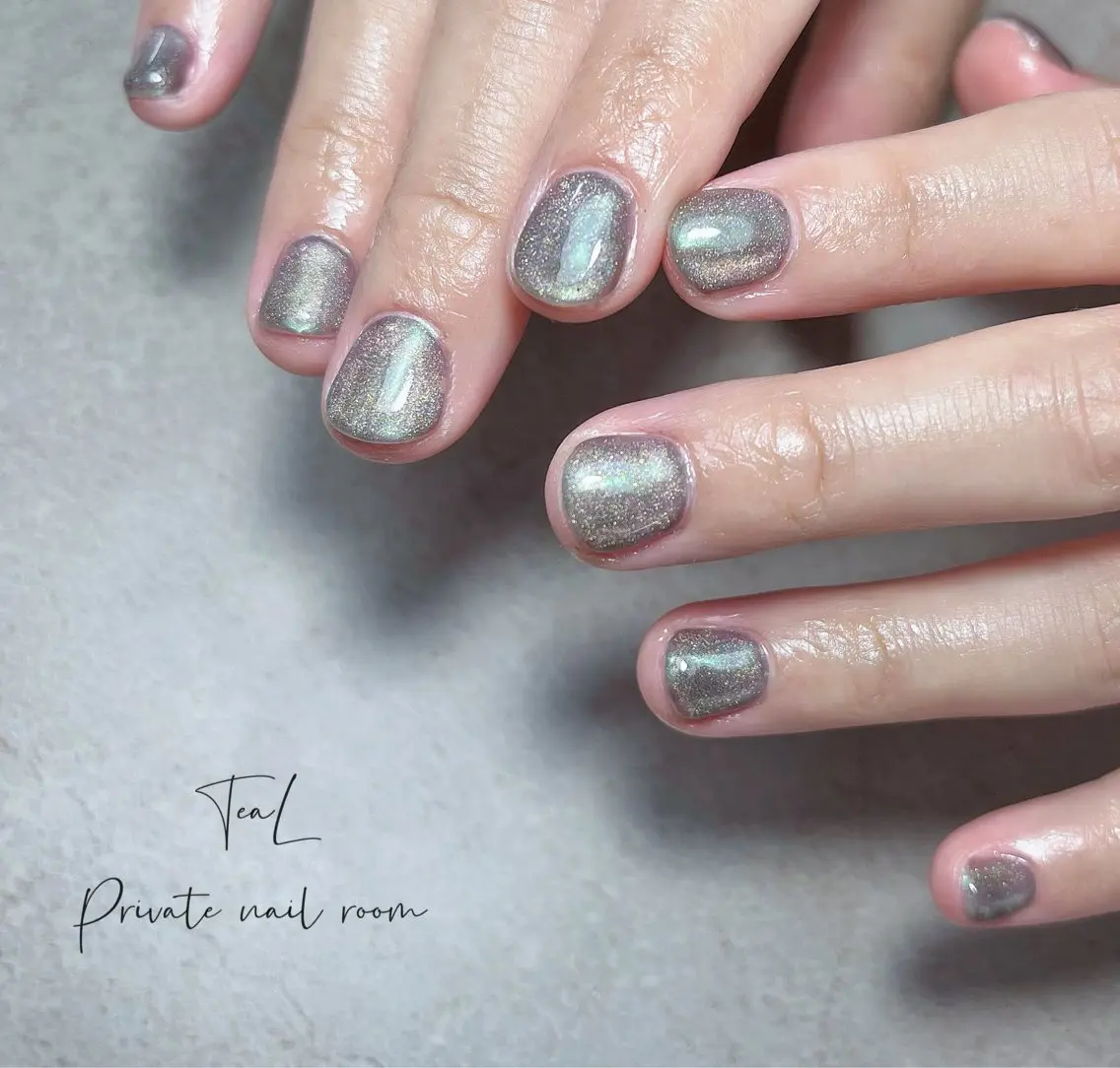 ネイル マグネットネイル ワンカラーネイル TeaL nailのネイルデザイン