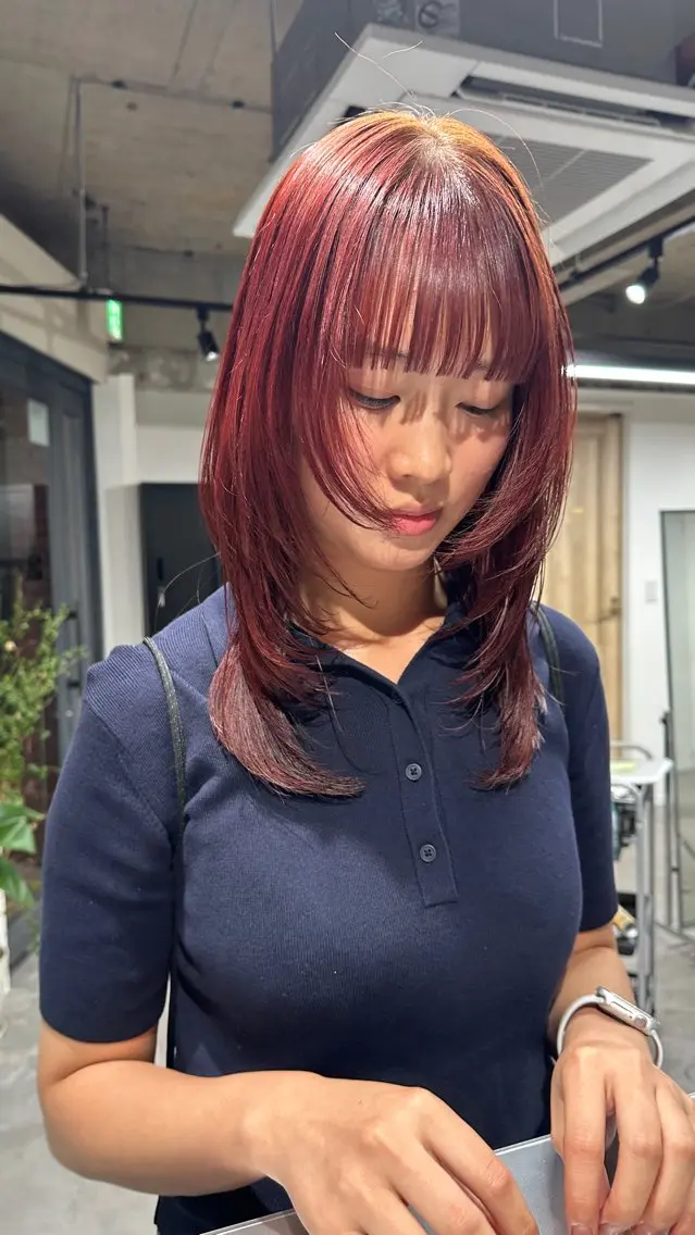 ミディアム カラー カット ヘアカラー メンズパーマ/ ブリーチ🌊YUNAのヘアスタイル