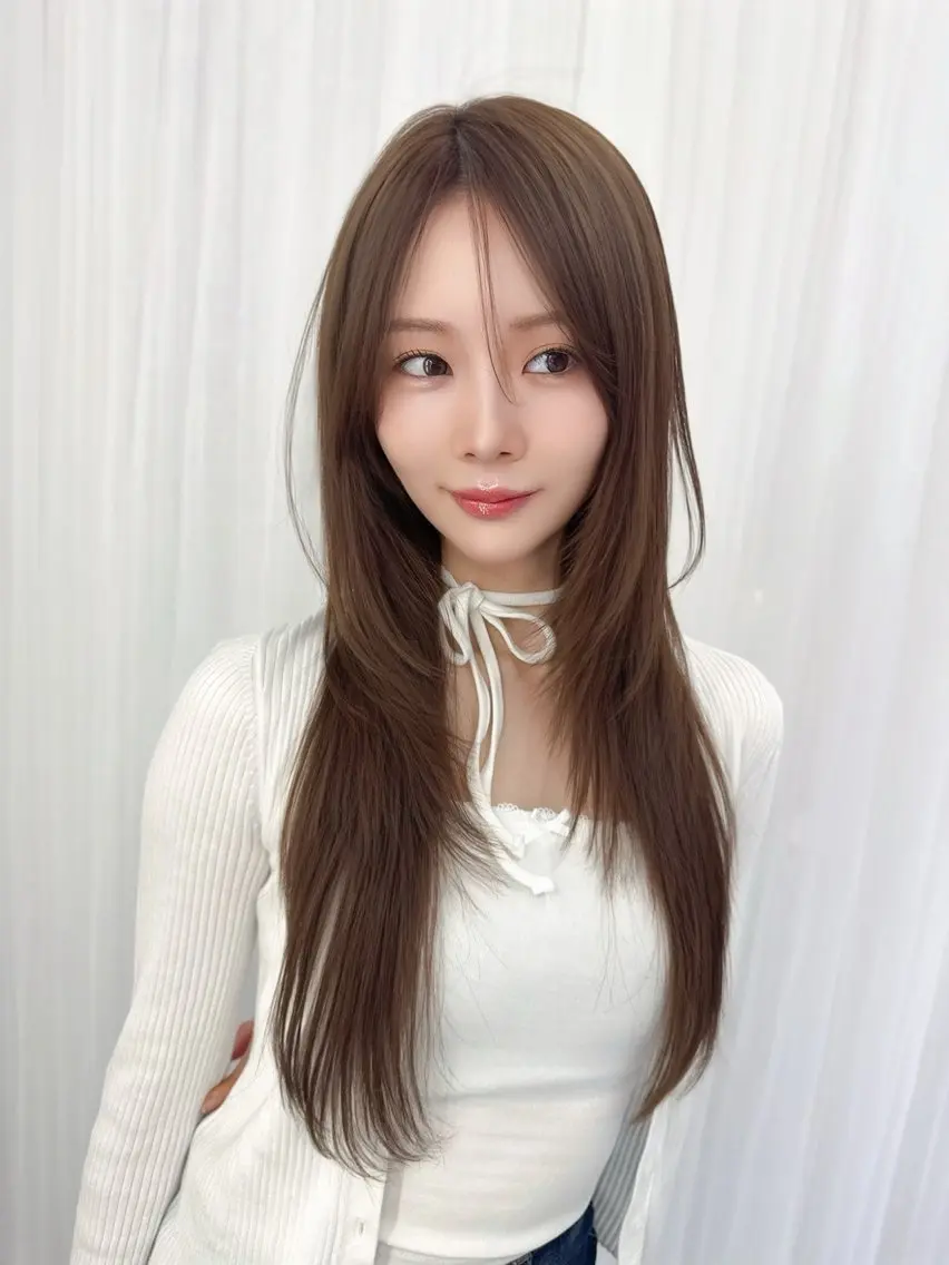 ロング カラー ヘアアレンジ 顔周りカット 似合わせカット 小顔カット カット ヘアカラー トリートメント 骨格別小顔カット/ 顔周りカット/金井のヘアスタイル