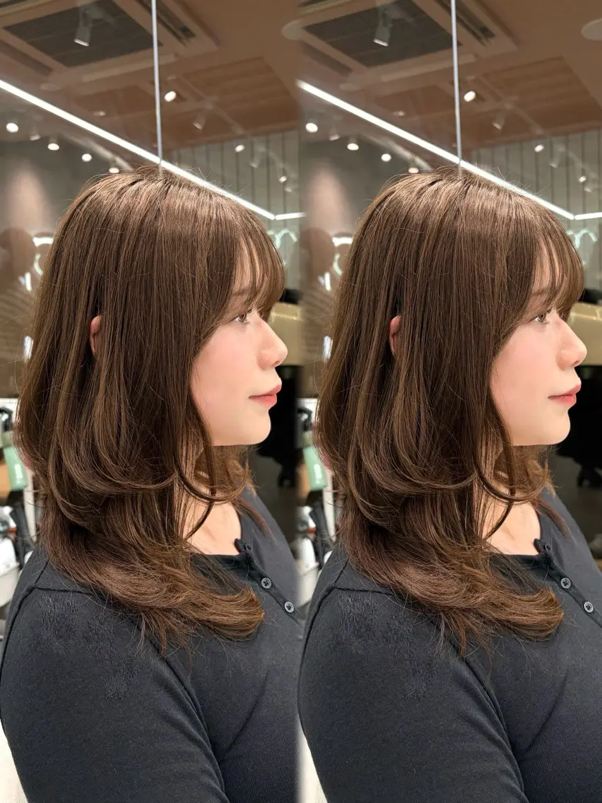 セミロング カット ヘアカラー トリートメント 大宮🤍縮毛矯正 レイヤー🪽なるのヘアスタイル