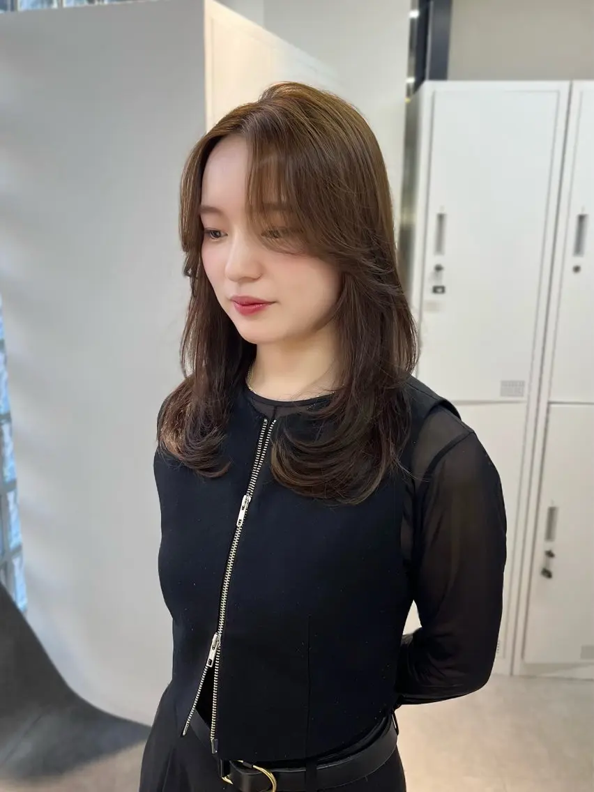 カラー ヘアアレンジ ベージュカラー カット ヘアカラー 似合わせ顔まわり カット💛森尾真由美のヘアスタイル