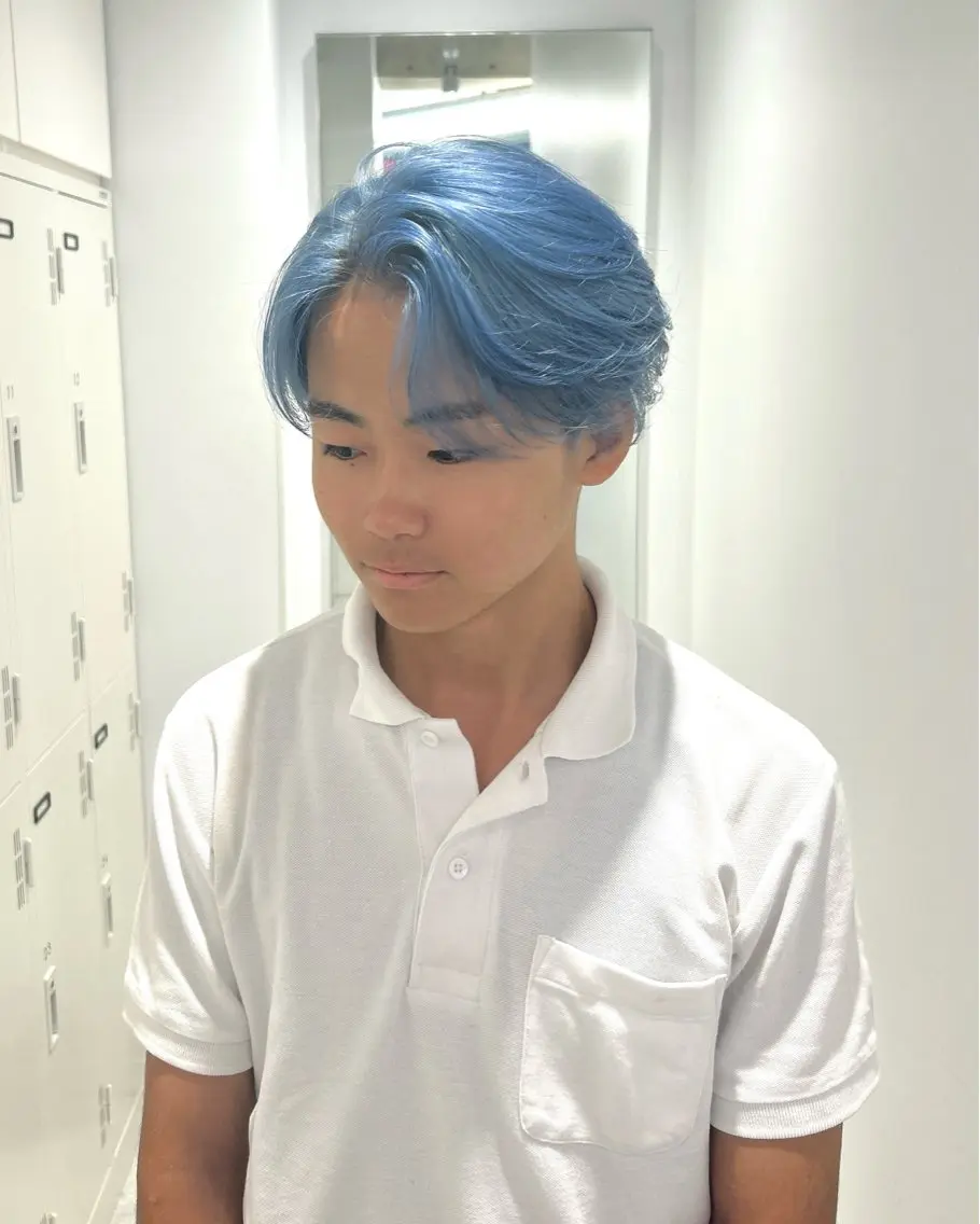ショート カラー メンズ ヘアカラー トリートメント 透明感ハイトーン特化 /ケアブリーチ/莉駒のヘアスタイル