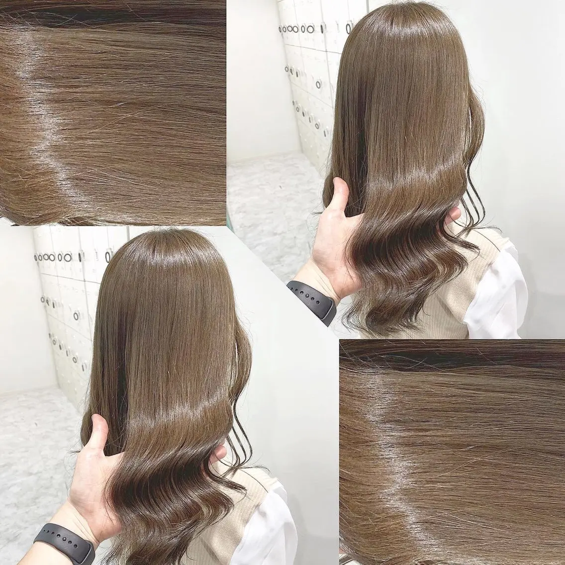 ミディアム カラー カット ヘアカラー トリートメント ヘッドスパ ヘアセット 韓国風ベージュ🤎 赤みなし🌿横浜🤎のヘアスタイル