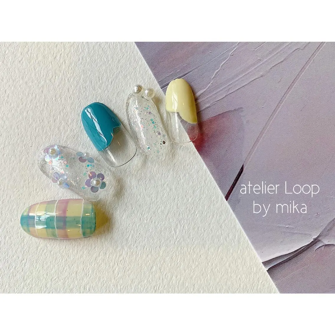 ネイル アートネイル カジュアル クリアネイル マグネットネイル ニュアンスネイル atelier Loop♪MIKAのネイルデザイン
