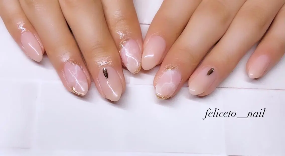 ネイル 大理石ネイル(マーブル) ピンク Honokaホノカ nailのエステ・リラクイメージ