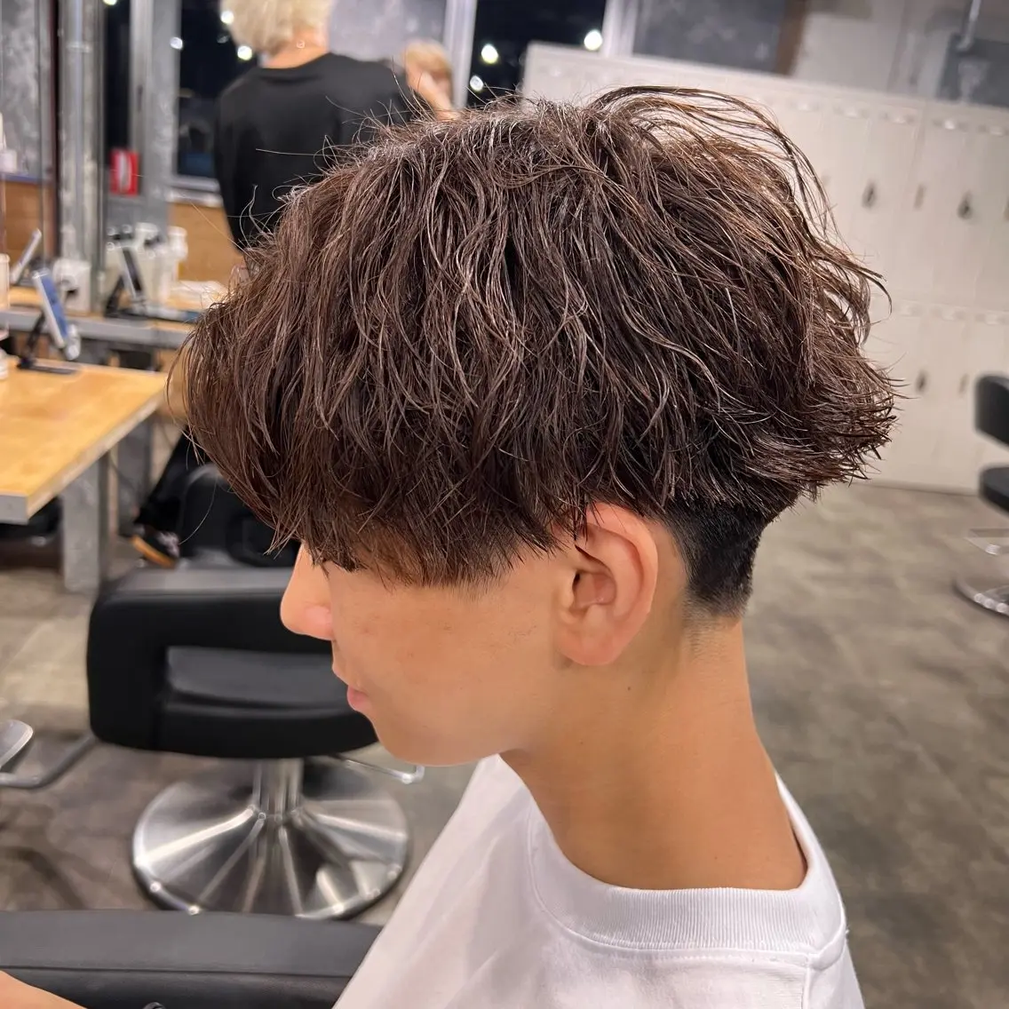 ショート カラー パーマ ヘアアレンジ メンズ キッズ アップバング センターパート メンズハイライト マッシュ メンズパーマ 🔷横浜1のパーマ 職人🔷将太郎のヘアスタイル