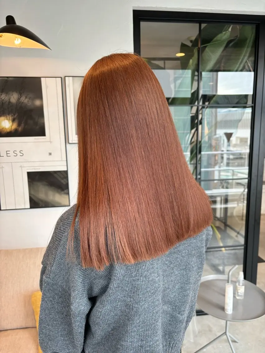 ミディアム カラー ベージュカラー オレンジ オレンジベージュ ヘアカラー トリートメント 柔らかベージュ🩰/ 新潟駅/くるみのヘアスタイル