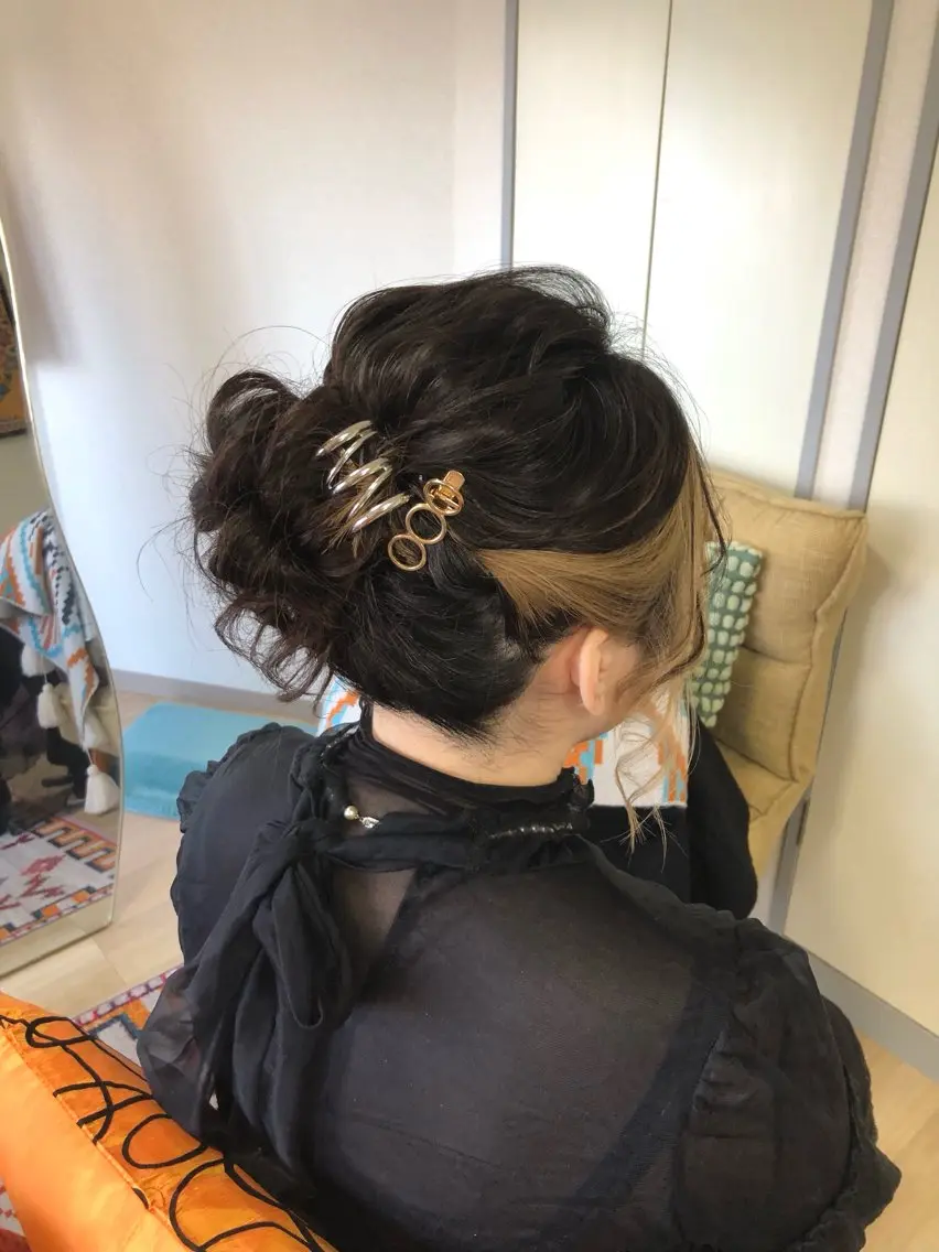 セミロング ヘアアレンジ ヘアセット salon *meehoのネイルデザイン