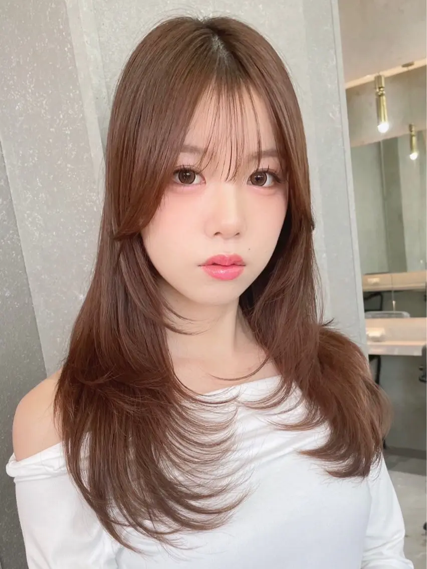 ロング カラー 山崎/ボブ縮毛矯正 レイヤー髪質改善のヘアスタイル