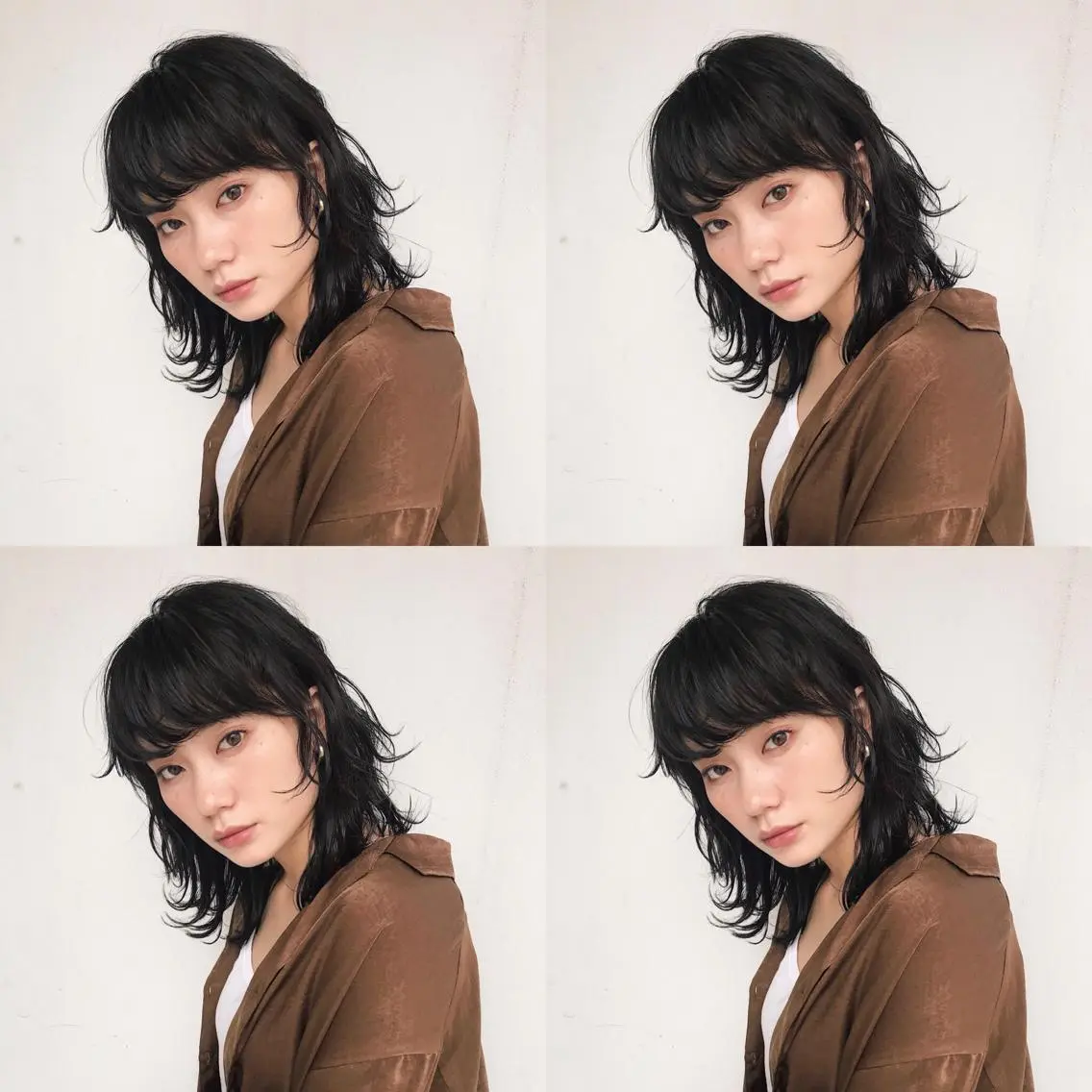 ミディアム カラー パーマ ヘアアレンジ ミディアムパーマ カット ヘアカラー トリートメント 松田 亮葉のヘアスタイル