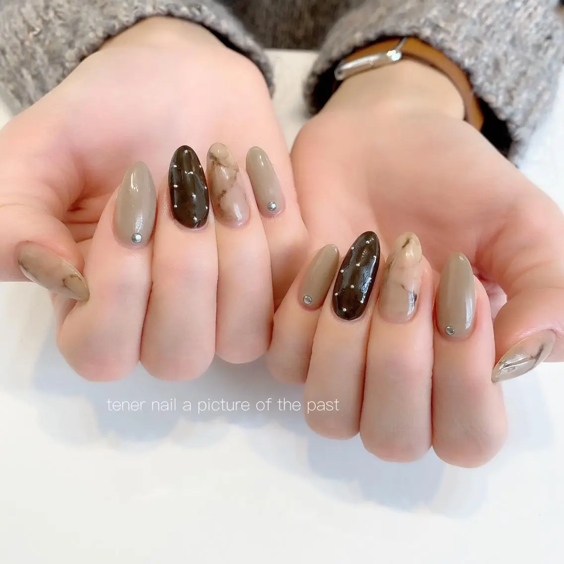ネイル ドット 大理石ネイル(マーブル) テネルネイル tener nailのネイルデザイン