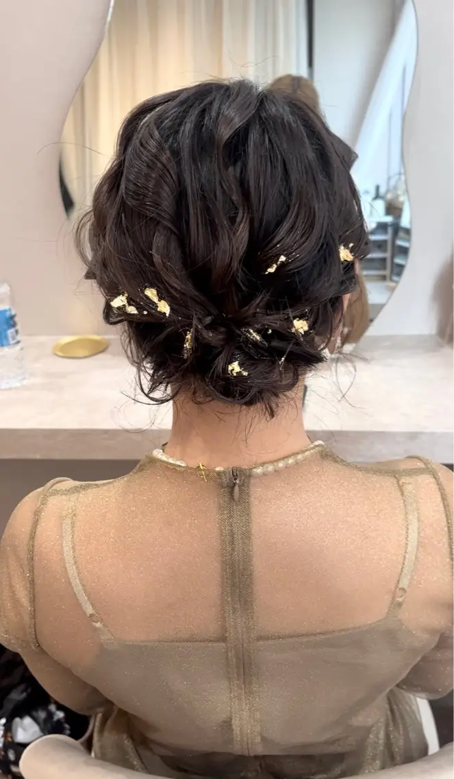 セミロング ヘアアレンジ ヘアセット Mila Akariのヘアスタイル