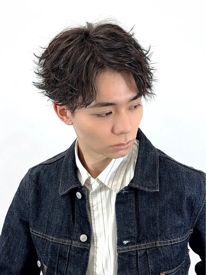 ショート メンズ カット パーマ フェザーパーマ浦和 スパイキーショートのヘアスタイル