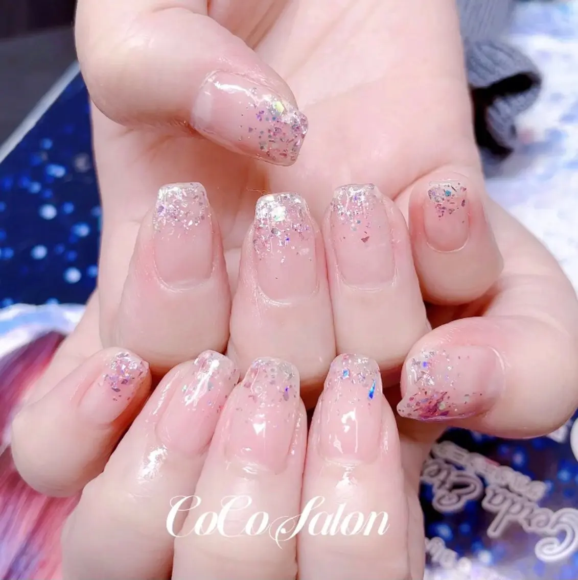 ネイル ジェルネイル グラデーション キラキラネイル ラメ(グリッター) ラメグラデーション CoCo Salon ネイル/睫毛/脱毛のマツエク・マツパデザイン
