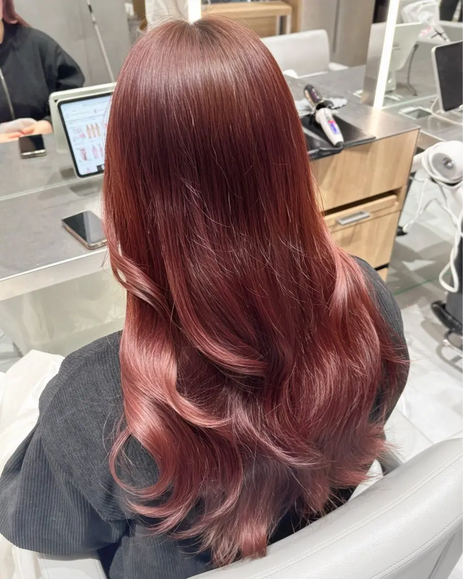ミディアム カット ヘアカラー トリートメント 🫧暖色愛され透明感 🍒カラー千優のヘアスタイル