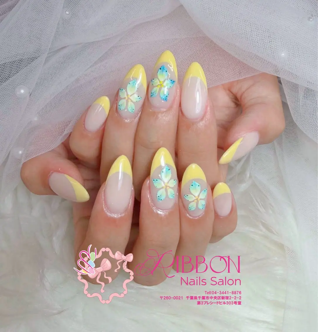ネイル フットネイル フレンチネイル ジェルネイル マグネットネイル 持ち込み ハンドネイル Ribbonnail salonのネイルデザイン