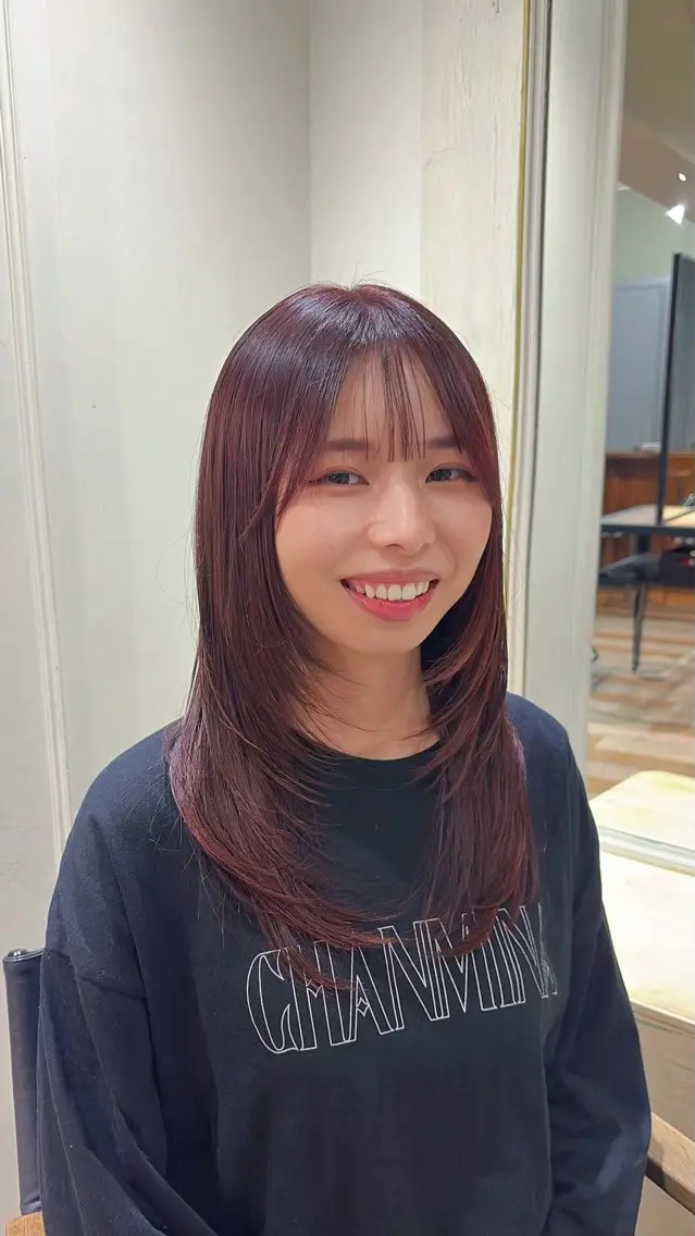 セミロング カラー レイヤーカット カット ヘアカラー トリートメント 盛れるレイヤー× ウルフMari🪽のヘアスタイル
