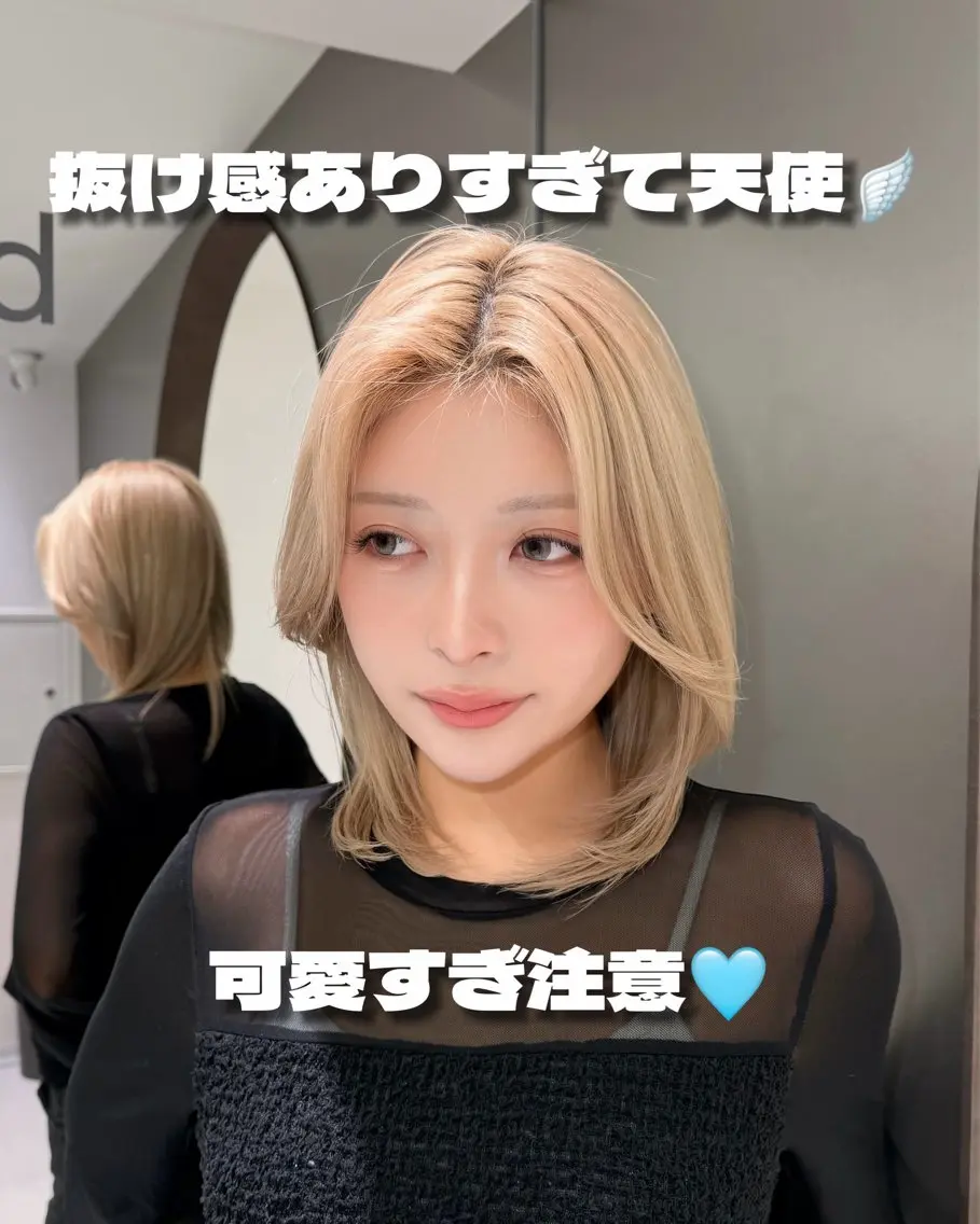 ミディアム 似合わせno.1💎 韓国レイヤーまなかのヘアスタイル
