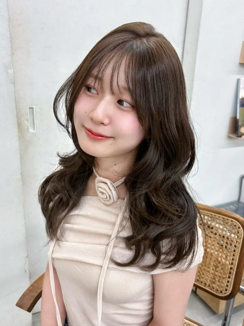 セミロング ヘアカラー トリートメント ♡表参道/透明感 カラー/AOI🪽♡のヘアスタイル