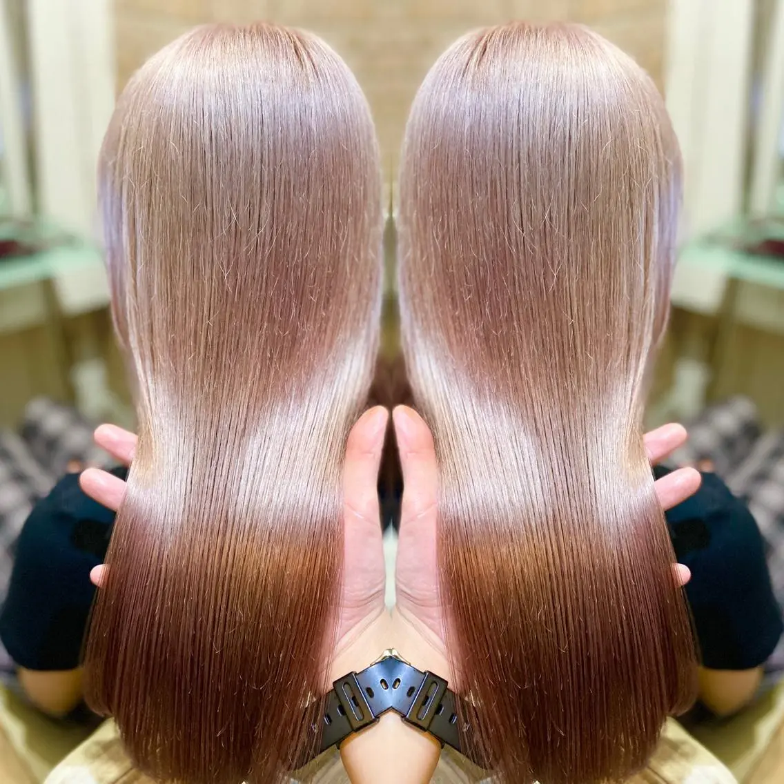 セミロング カラー パーマ ヘアアレンジ アッシュ バレイヤージュ ベージュカラー ブリーチ 透明感カラー 👑指名率No.1 👑坂口飛翔のヘアスタイル