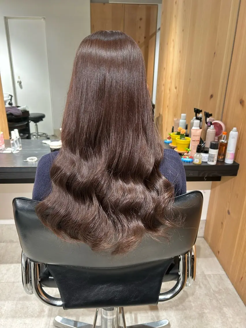 ロング カラー ベージュカラー ブリーチ ブリーチなしカラー カット ヘアカラー トリートメント ヘッドスパ スキバサミを使わない カット🌼唯🌼のヘアスタイル