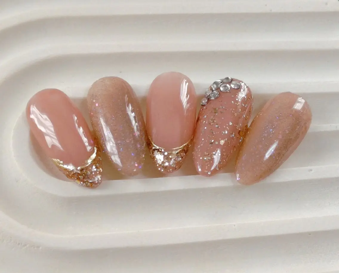 ネイル キラキラネイル PINK PEONY    AMIのネイルデザイン