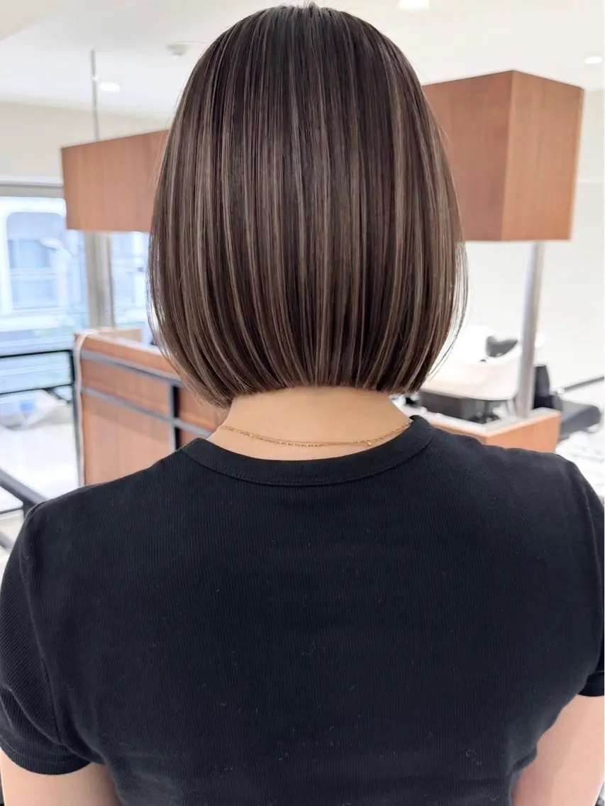 ミディアム カット ヘアカラー ハイライトNo.1☆ ゆうのヘアスタイル