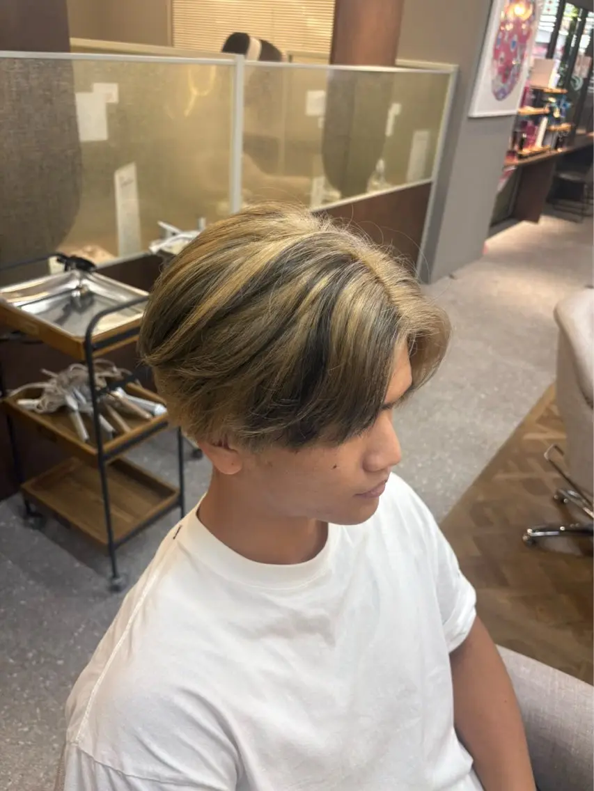 カラー メンズ ヘアカラー あやと 藤崎美容師のヘアスタイル