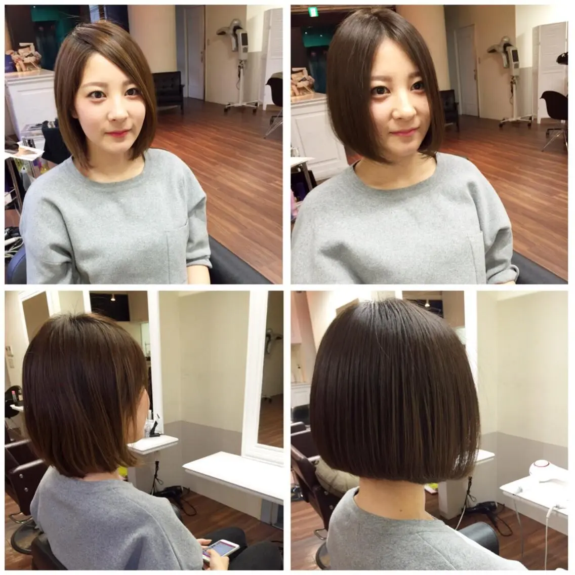 ショート ミディアム カラー 前下がりボブ ボブ 成松 勇治のヘアスタイル