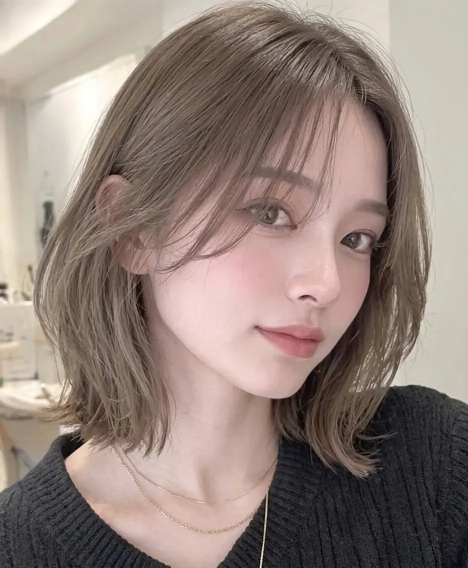 ショート ボブレイヤー ボブ 顔まわりレイヤー 顔周りカット 韓国風ヘア 木下 結華のヘアスタイル