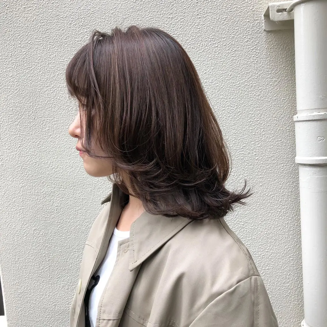 ミディアム カラー カット ヘアカラー トリートメント ツキノキ ミナのヘアスタイル