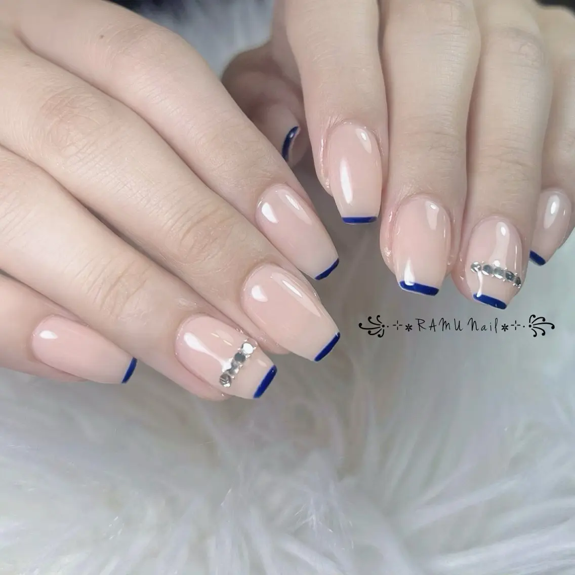 ネイル キラキラネイル マグネットネイル ミラーネイル ピンク ストーンネイル ハンドネイル RAMU Nail 恵比寿店のネイルデザイン