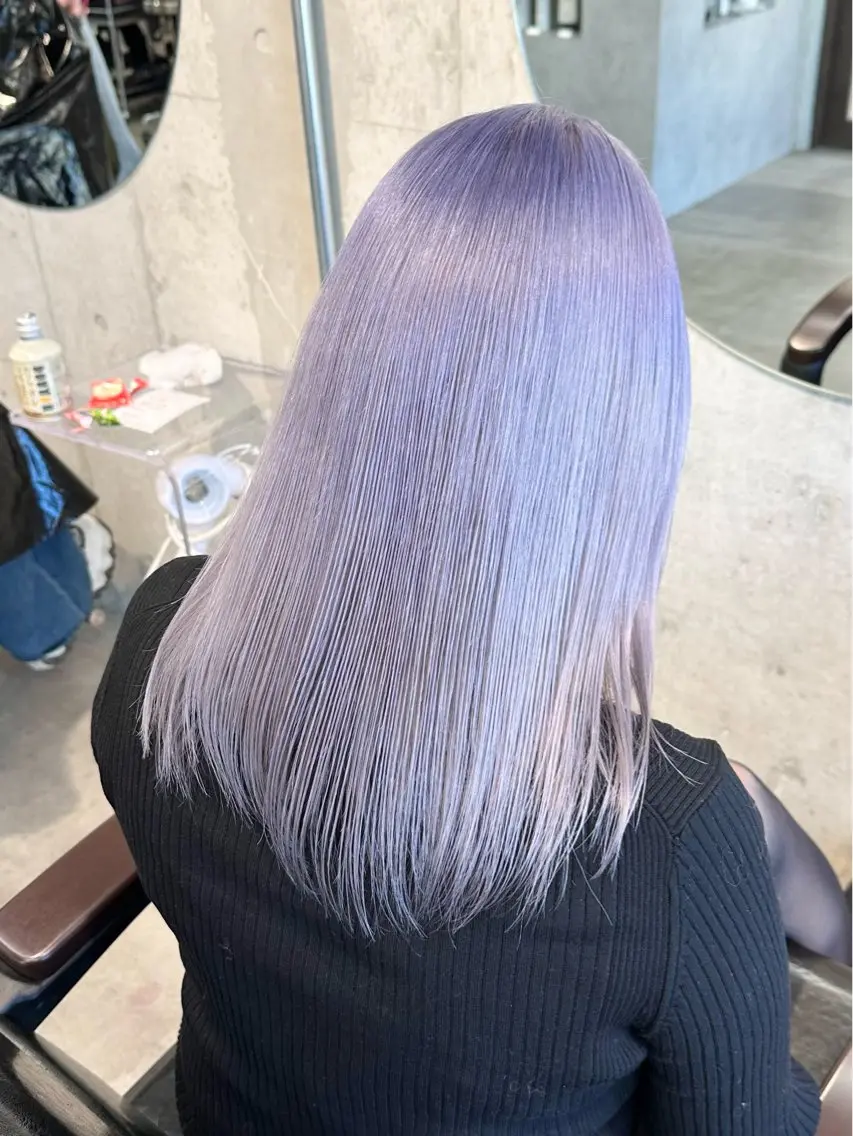 ミディアム カット ヘアカラー トリートメント 🤍ムラ修正ブリーチ 🤍原宿/YUUのヘアスタイル