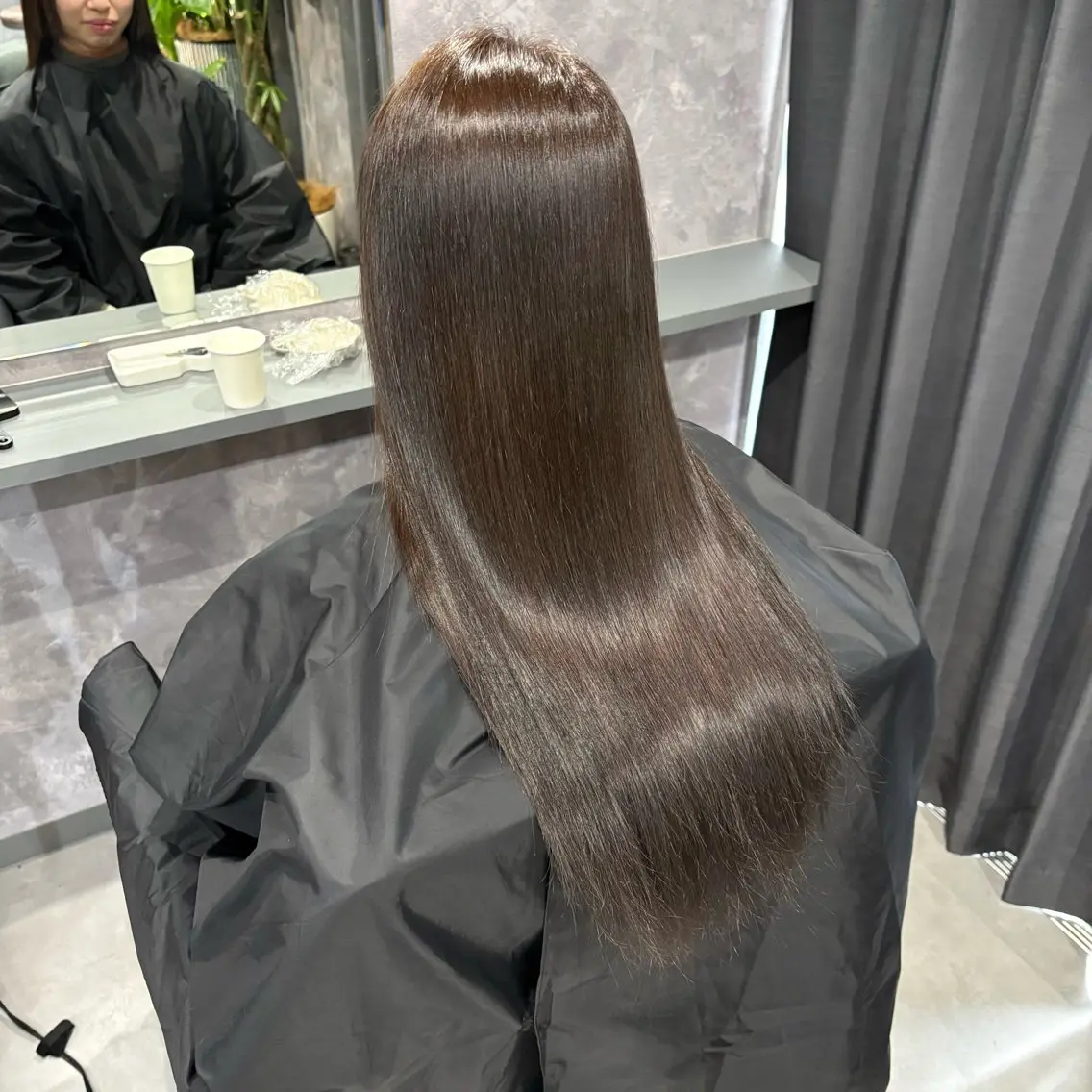ロング 酸性ストレート 縮毛矯正 トリートメント nameless miichiのヘアスタイル