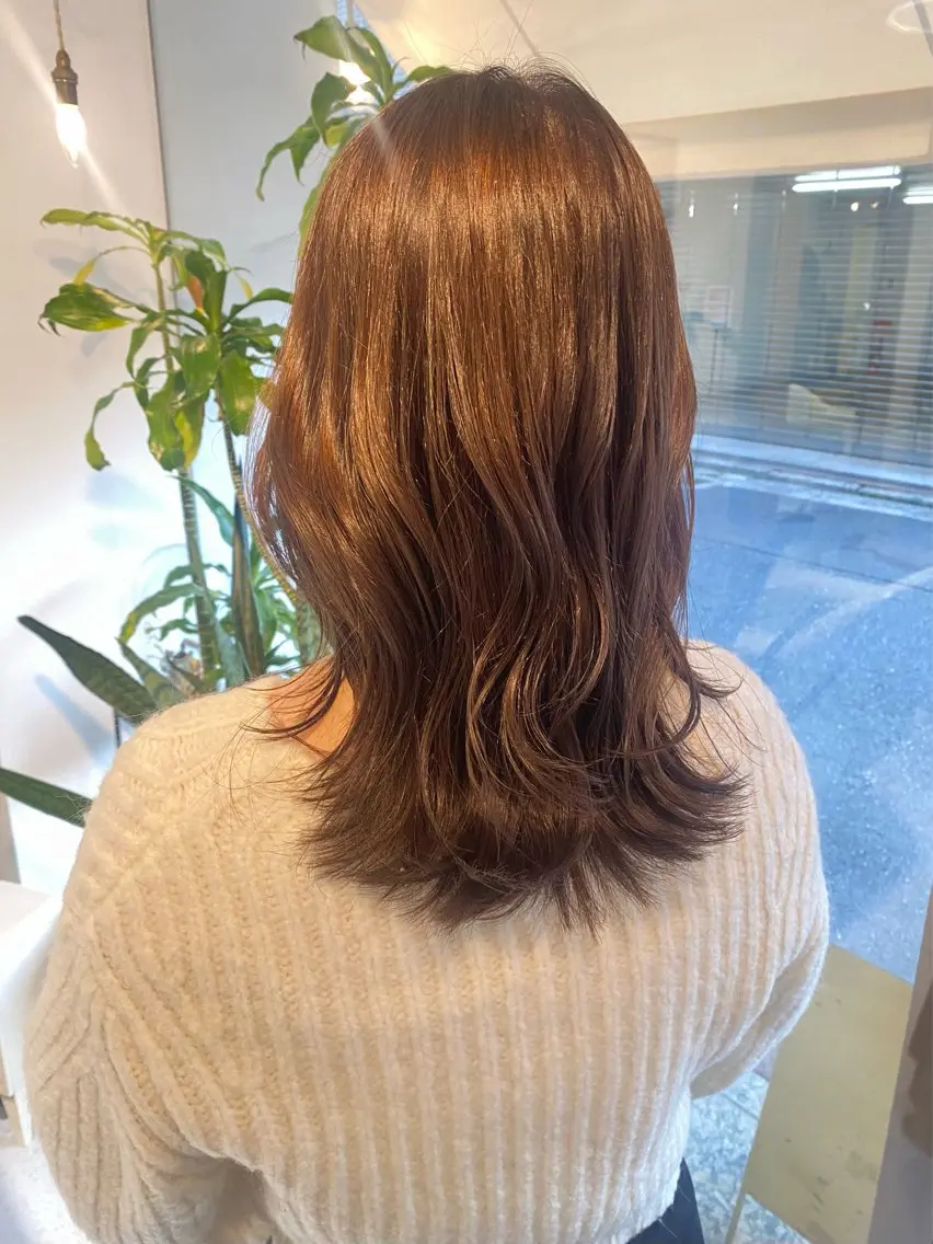 セミロング カラー カット ヘアカラー トリートメント 安永 涼のヘアスタイル