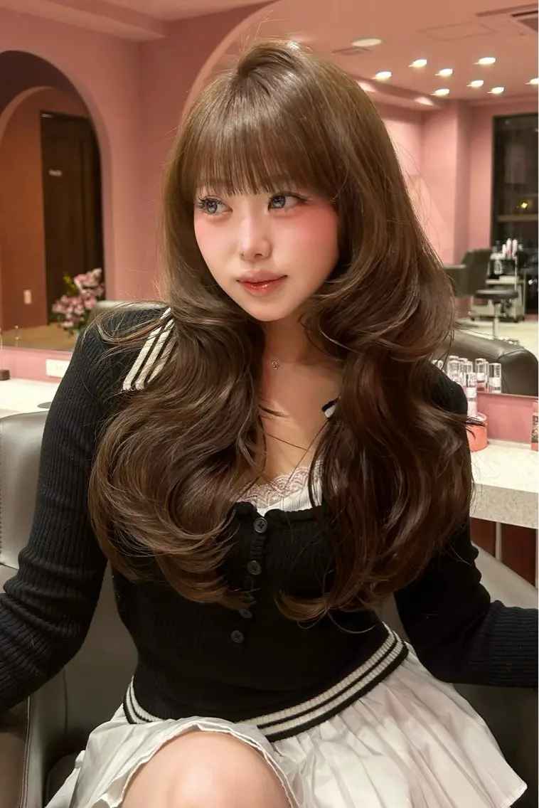 ロング カラー ベージュカラー ブリーチ ダブルカラー ブリーチなしカラー 小顔カット カット ヘアカラー トリートメント 表参道/ワンホンヘア SAAYA🖤のヘアスタイル