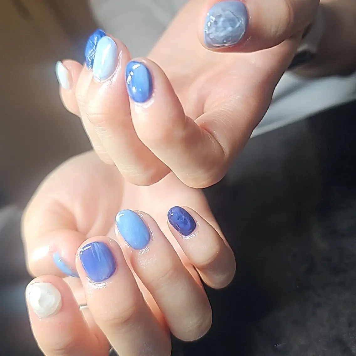 ネイル ブルー ニュアンスネイル 夏ネイル salon de  Princessのネイルデザイン