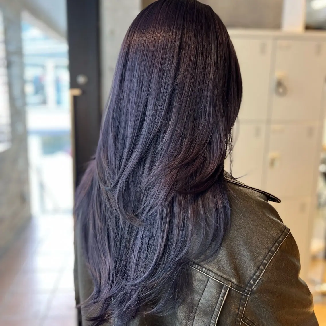 ロング カラー 透明感カラー オレンジ ヘアカラー トリートメント ムツキ/品のある 艶カラー/縮毛矯正のヘアスタイル
