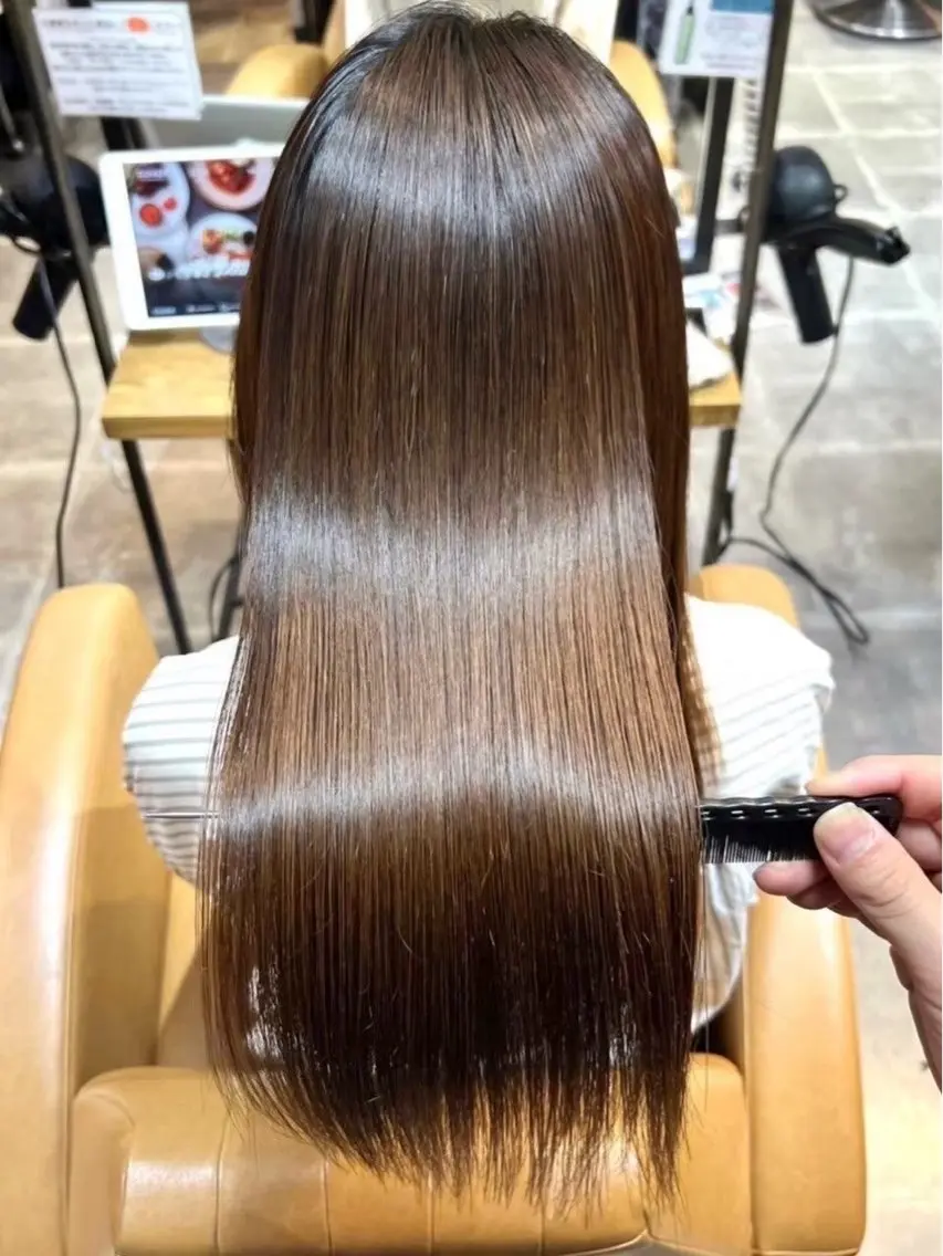 ロング 縮毛矯正 londnaitre 乙川友杏のヘアスタイル