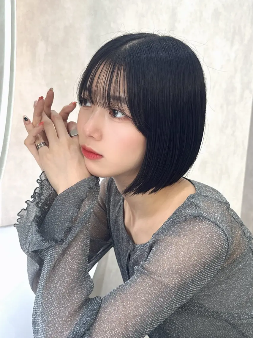 ショート カット ヘアカラー トリートメント 美髪矯正/韓国ヘア/ Haruna🦋のヘアスタイル