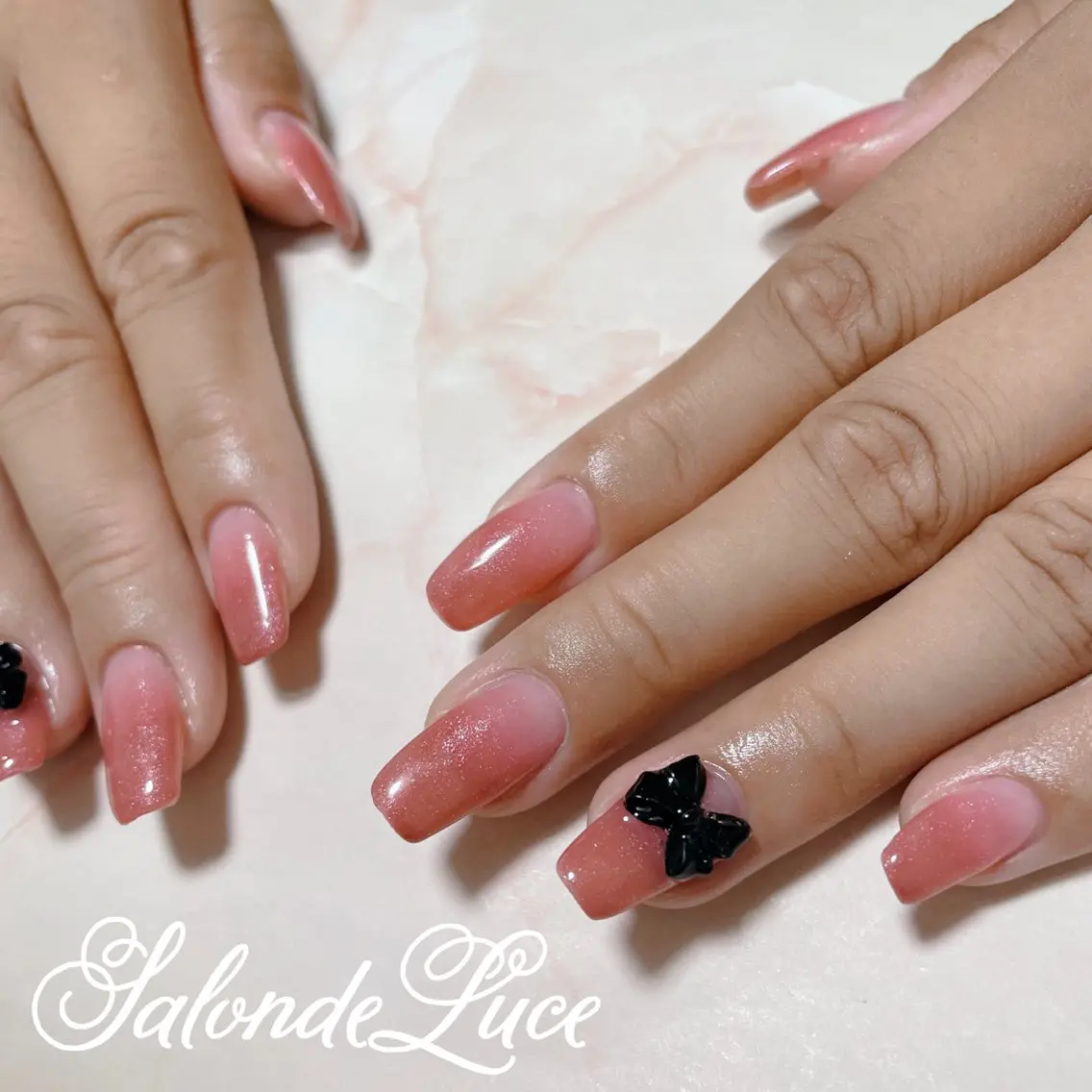ネイル グラデーション リボン Salon de Luceのネイルデザイン