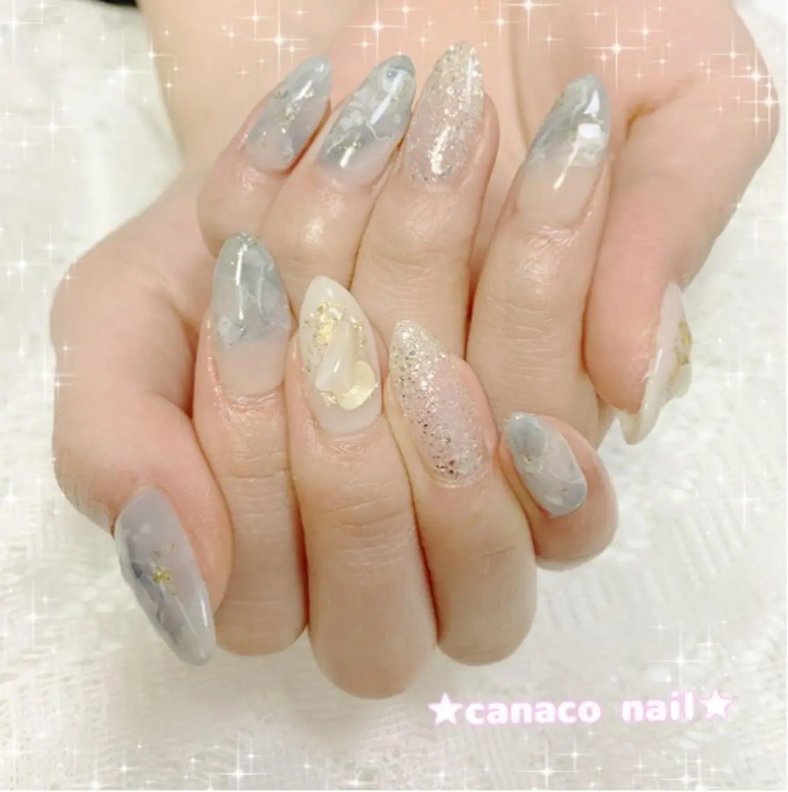 ネイル 大理石ネイル(マーブル) ストーンネイル ハンドネイル ハンドケア ベテランネイル cnc  nailのネイルデザイン