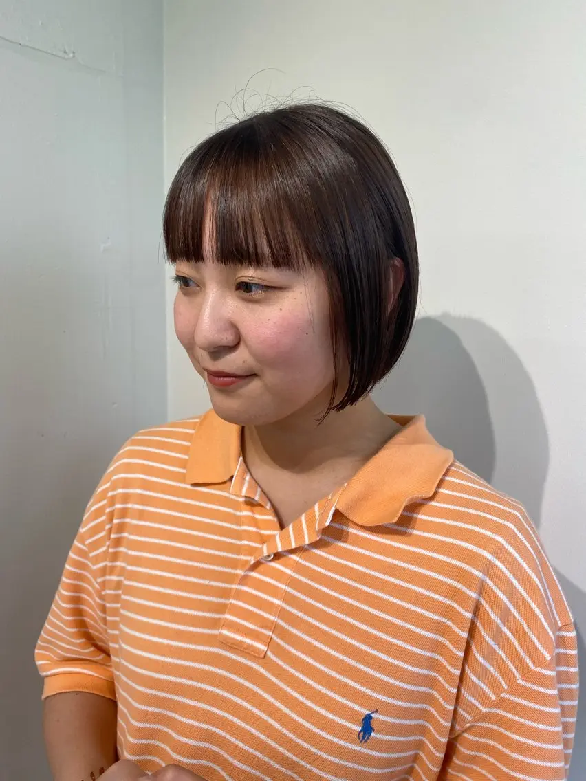 ショート カラー アッシュ ボブ カット ヘアカラー トリートメント LUVISM新潟🎀 透明感カラー/ミユのヘアスタイル