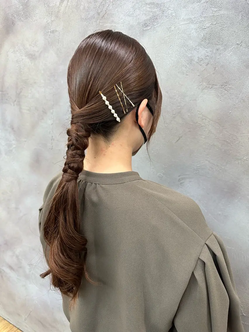 ロング ヘアアレンジ ヘアセット 廣瀬双葉 ボブ/ミディアムのヘアスタイル