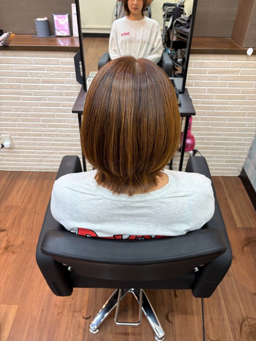 ミディアム ボブ くびれヘア 【AXIS江別店】 rioのヘアスタイル