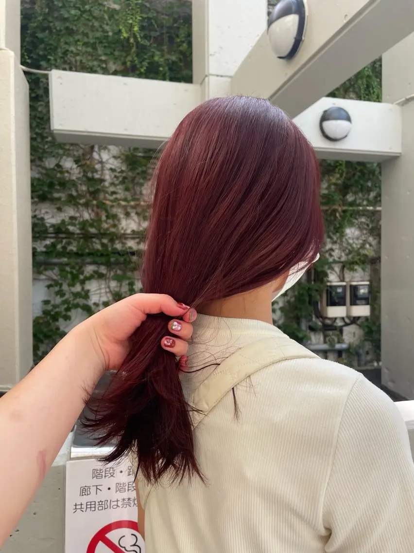 ミディアム カラー ヘアカラー トリートメント mei|顔まわり ×透明感カラーのヘアスタイル