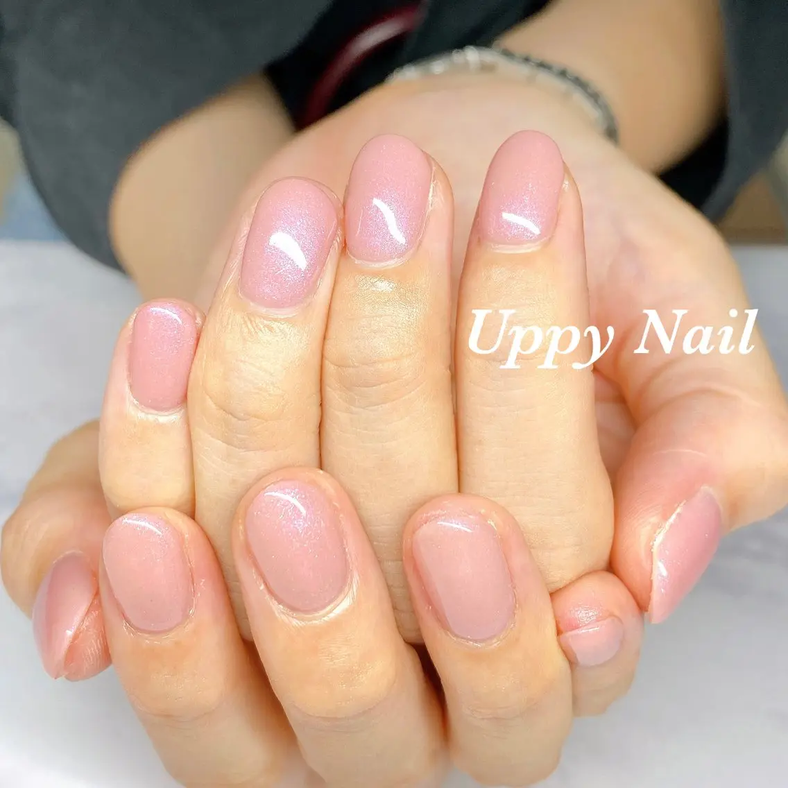 ネイル ピンク ショートネイル シンプルネイル ハンドネイル Uppy Nail ukyoのネイルデザイン